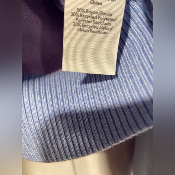 NWT No Boundaries Size M Blue Crew Neck Long Sleeve Soft Sweater Cherries Bow - Picture 7 of 11